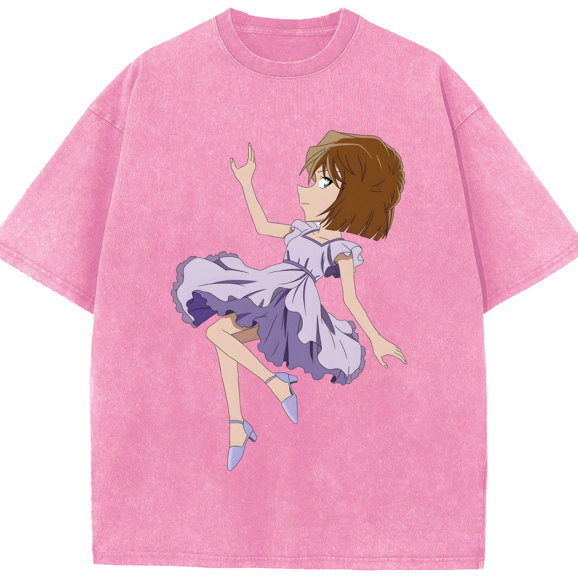 （画像用） 名探偵コナン 灰原 哀 はいばら あい Detective Conan Anita Hailey、Vi Graythorn Haibara Ai 綿100% ヴィンテージ風 半袖Tシャツ（フロントプリント）
